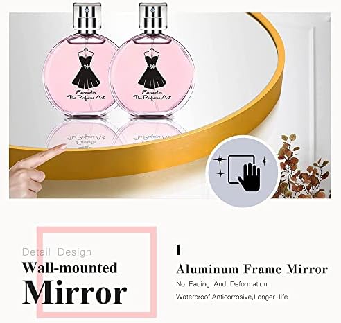 Espelho de parede em arco do neutral, espelho de parede de 36 x24, pendurado ou encostado na parede, espelho de quarto grande, espelho do chão, espelho de molho, moldura fina de liga de alumínio, cantos arredondados, ouro