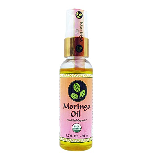 Moringa Energy Life Moringa Oil orgânico, puro prensado, comestível para alimentos, uso para rejuvenescer, hidratar e curar o rosto, corpo, pele de cuidados com a pele 3,4 fl oz