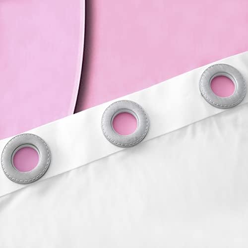 Cortinas de faixas geométricas cortinas pretas de gradiente rosa Blackout para meninos crianças adolescentes, cortinas e