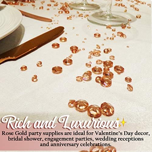 Festa de diamante de ouro rosa de luxo e decorações de casamento: Sparkling acrílico de strass de confete de confete de