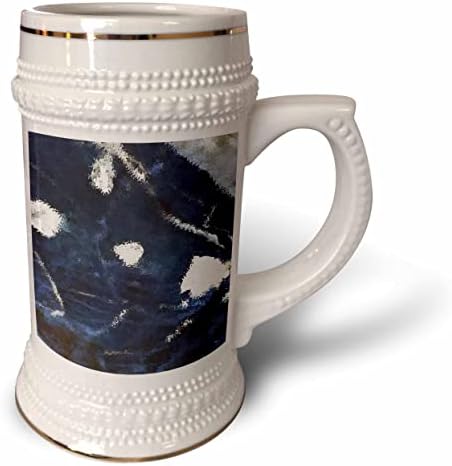 Imagem 3drose de pintura muito contemporânea em azul marinho e branco - 22oz de caneca