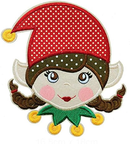 7.1 '' Patch de natal elfo ferro bordado em remendo apliques de apliques de Natal para crianças crianças crianças
