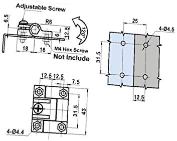 X-Dree Office Office Porta de plástico Tubo tubo de tubo de dobradiça preta 43x36x12.5mm (Oficina en casa con puerta de