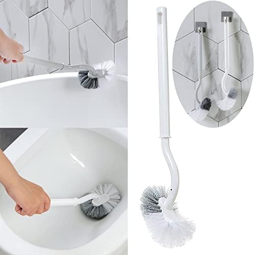 Escova de design curvo do vaso sanitário Tamanho pequeno Plástico Plástico Fácil de ocultar espaço de armazenamento à prova de gotejamento