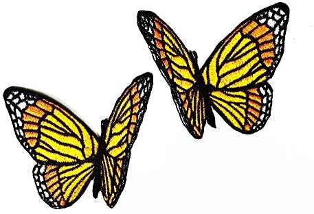 Conjunto de borboletas 2 Butterfly Insett Patch Patch Wildlife Butterfly Night 2.4/8x2 em megadee patch ferro em apliques de jeans
