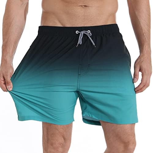 Turncos de natação para homens com compressão, traje de banho rápido seco de 5 polegadas, shorts de natação de praia homens
