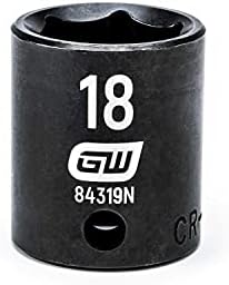 Gearwrench 3/8 Drive Standard Impact Métrico Socket 18mm, 6 pontos - 84319n