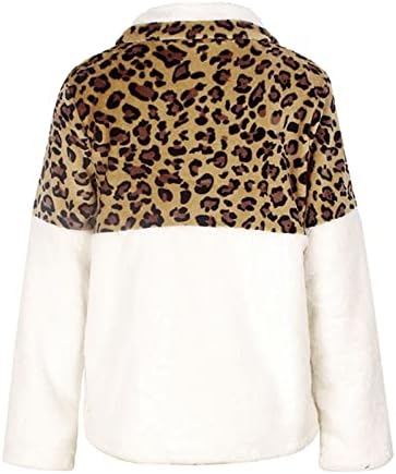 Moletodies femininos gráficos quentes de leopardo com estampa de lã Tops tops tops jacket suéter de calça de suéter de zíper up