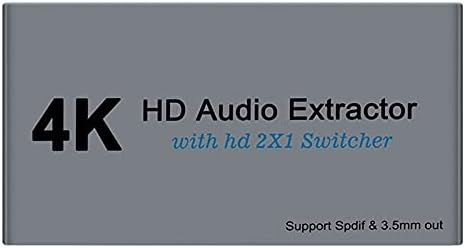 Connectores 4K 30Hz Extrator 2x1 Support Support SPDIF 3,5mm Adaptador de conversor estéreo compatível com HDMI para laptop -