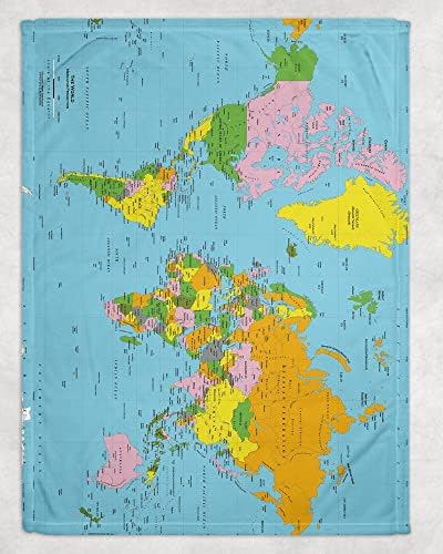 Mapa do mundo cobertor de bebê, bem -vindo ao cobertor mundial, cobertor viscoso, cobertor de chá de bebê, presente