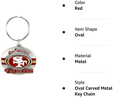 Siskiyou Sports NFL Unisisex-Adult Oval Metal Escrited Chain Key Chain