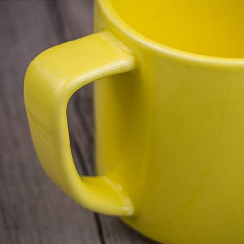 Caneca de café de cerâmica jiki - xícara colorida com maçaneta para chá, café com leite, cappuccino ou sopa - cores duráveis, brilhantes, microondas e lavadora de louça segura - tamanho de 14 oz