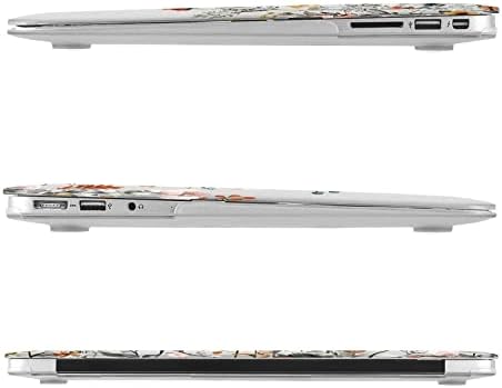 Mosis Compatível com MacBook Air de 13 polegadas Caixa de 13 polegadas, Flores de Plástico Caice de concha dura e capa do