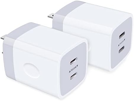 Bloco de carregador USB C, Hootek 2pack Porta dupla 40W PD Tipo C Adaptador de energia do carregador rápido USB C