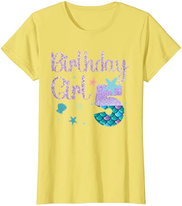 Mermaid aniversaria menina de 5 anos é minha 5ª camiseta de sereia de aniversário