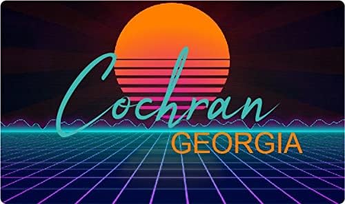 Cochran Georgia 2 x 1,25 polegadas Decalque de vinil Stiker Retro Neon Design