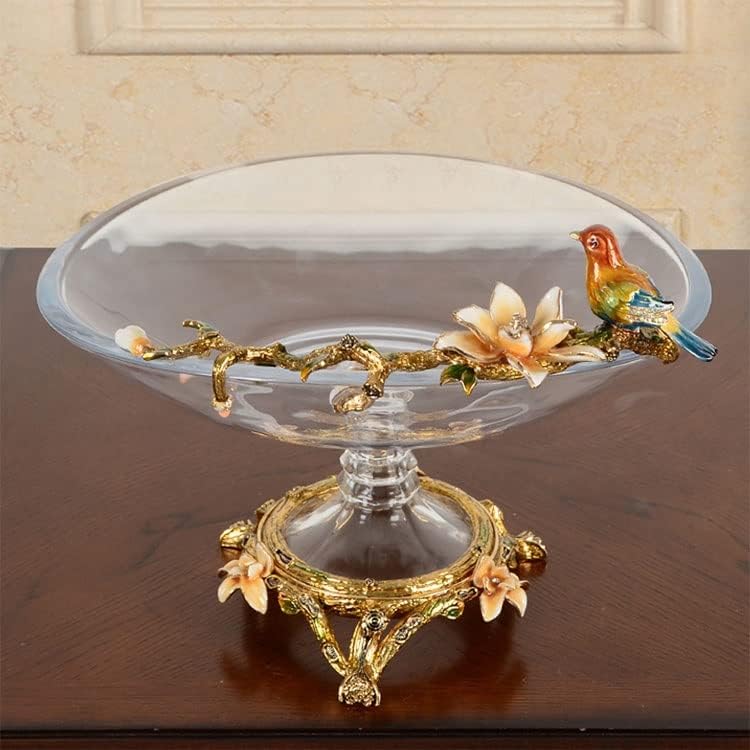 Xwozydr esmalte a tigela de vidro de cristal da sala de estar em casa ornamentos de casamento criativo