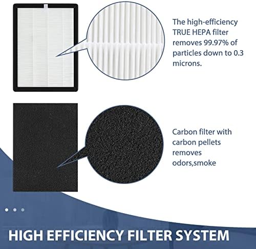 MCHILLNET PROHEPA 9000 TRUE FILTROS HEPA Substituição compatível com o purificador de ar Veva ProHepa 9000, incluindo 2 filtros HEPA verdadeiros + 8 filtros de carbono ativados