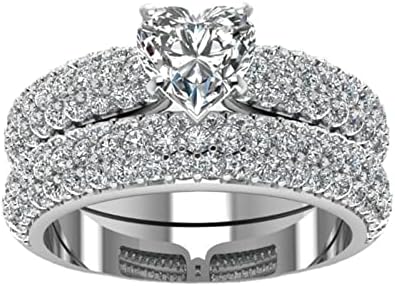 Anel de noivado de casamento Presente de pedras brancas anel de pedras de joalheria adolescente fofa para mulheres, mulheres feitas de luxo
