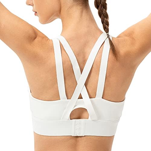 Bra esportivo de volta feminino, suporte médio de suporta cross strappy bras tworkout yoga bras atlético