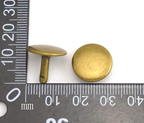 Wuuycoky bronze bronze tampa dupla fruta de couro tubular pregos de metal tampa 15 mm e pacote de 12 mm de 60 conjuntos
