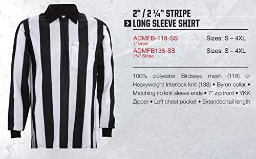 Árbitro de futebol de Adams camisa de faixa de 2-1/4 , preto/branco