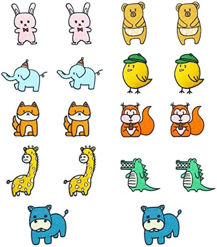 Qusmeiyici 18pcs Apliques de animais fofos de animais fofos, dIY costurar em patch ferro em remendos para jaquetas