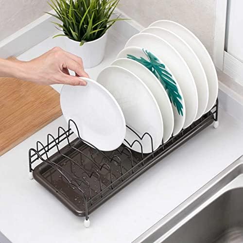 Wykdd Iron Kitchen Dish Secying Rack Solder com bandeja de manobra de placa de prateleira de prateleira de prateleira de prateleira