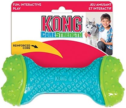 Kong Corestrength Bone - Robusta e duradoura Chew Toy - Perfeito para Saúde Dental e Limpeza de dentes - Para cães médios/grandes
