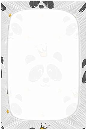 Folha de Playard, Folha de berço de panda fofa para colchões de berço e criança padrão, 28x52 polegadas H040476