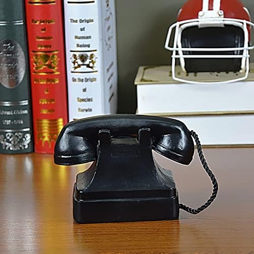 Estátua de decoração de modelo de modelo de telefone antigo - artista criativo de artista vintage com fio antigo resina