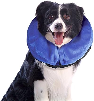 Smalllee_lucky_store mq00016-blue-l colar de recuperação de cães infláveis, azul, grande