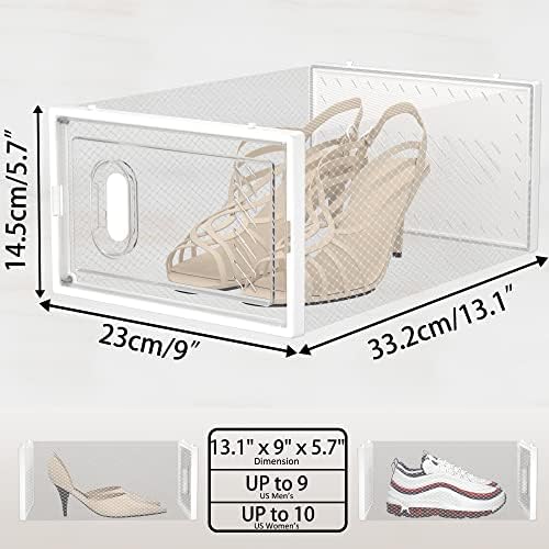 Caixa de sapato Simpdiy, 12 caixas de armazenamento de sapatos de embalagem empilhável plástico transparente, recipientes de