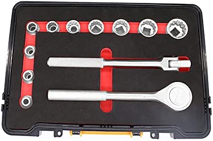 Aço inoxidável WELO Aço inoxidável 1/2 ”Conjunto de soquete de unidade 24pcs, Kit de ferramentas de soquete da chave de catraca