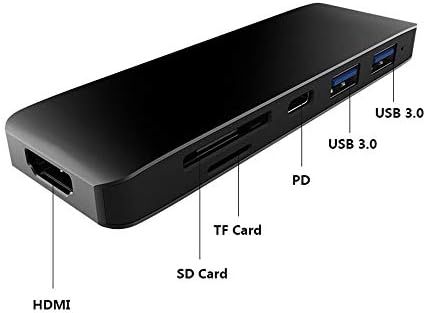 Splitter USB de 6 portas de alta velocidade com 4K HDMI 2 USB 3.0 PD Charging Support SD TF Card Reader Compatível para laptops de unidade flash e mais portátil do Adaptador de Hub USB