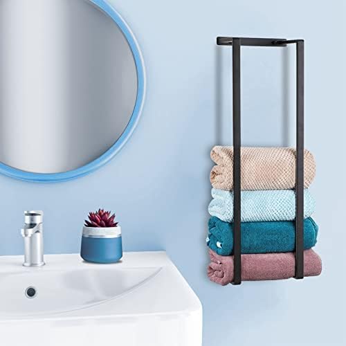 Toalha de parede do banheiro, canteiro de toalha, armazenamento de toalha para banheiros pequenos, montado na parede, rack