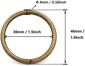 Fivela de anel anular de bronze de metal genérico 1,5 anel de loop interno de diâmetro para pacote de goleiro de cinta de 10