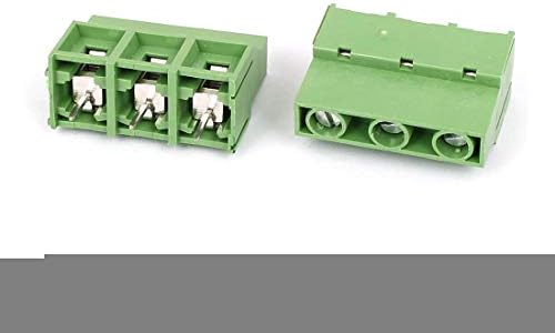 Aexit 18pcs 300V Terminais KF-950 3 Terminais Plug-in Plug-in Terminal Block Connector de parafuso 9mm Terminais de parafuso Pitch Green