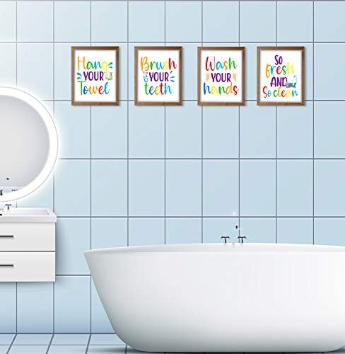 Whatsign Funny Bathroom Citação de arte impressa, decoração infantil no banheiro, decoração do banheiro da fazenda, regulamentos