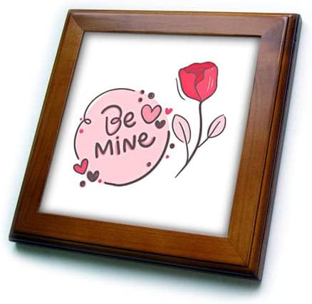 3drose Rosette - Citações dos namorados - Pinkish Be Mine - Breated Tiles