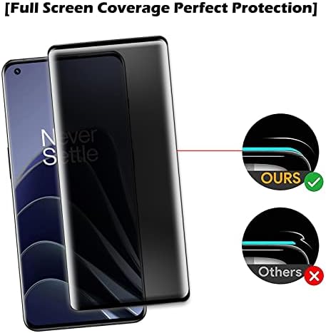 [2+2] Protetor de tela de privacidade 2pack compatível com o OnePlus 10 Pro com 2 pacotes de protetor de lente da câmera, filme de vidro temperado com tela inteira, dureza 9h, resistente a arranhões, bolhas grátis - amigável para o OnePlus 10 Pro