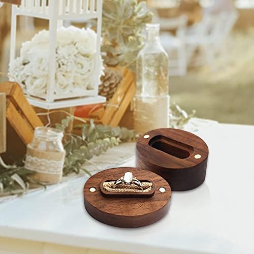 Caixa de anel de casamento personalizada Caixa de anel de madeira de noivado personalizada Caixa de anel de madeira para