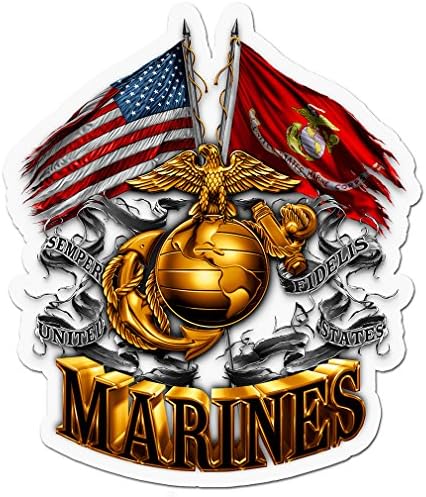 Erazor Bits Decalque Militar dos Estados Unidos, fuzileiros navais com os EUA e adesivo de bandeira marinha, Semper Fidelis