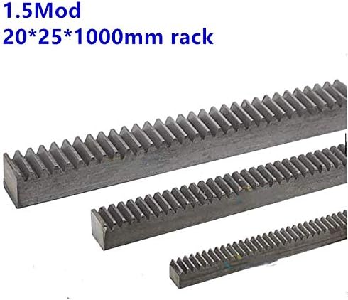 Uteyeew 1pc pinhion 1.5mod 20x25x1000mm dentes retos de rack 1.5 rack de engrenagem de aço de aço precisão CNC rack
