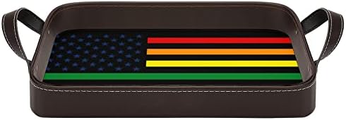 Americalgbt Orgulho gay Bandeira arco -íris Bandeja decorativa Decorativa Organizador de armazenamento de bandeja de servir com alças para hotel em casa