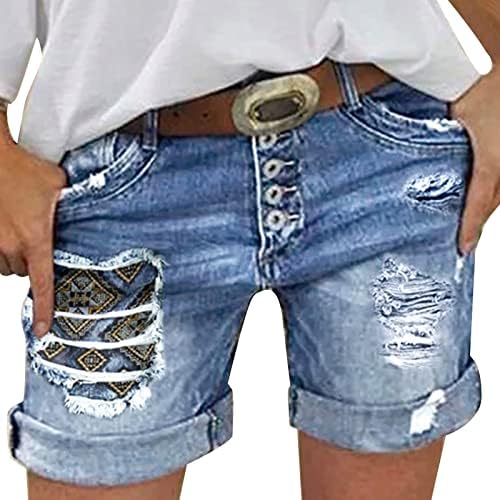 Shorts jeans para mulheres casuais no verão de cintura alta shorts jeans angustiados shorts praias de praia