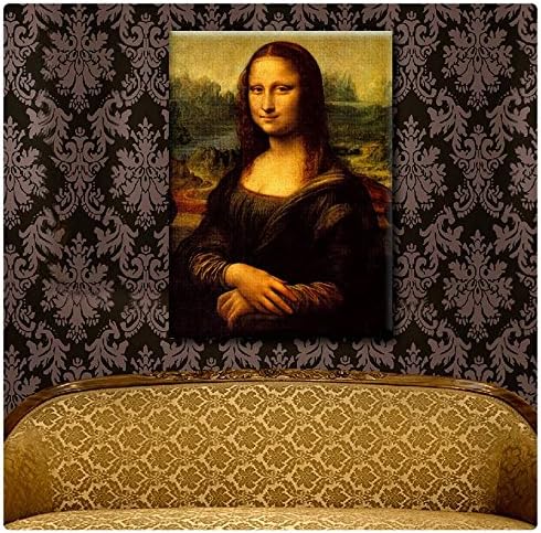 ALONLINE ART - Mona Lisa por Leonardo da Vinci | Imprimir em tela algodão | Pronto para enquadrar | 31 x43