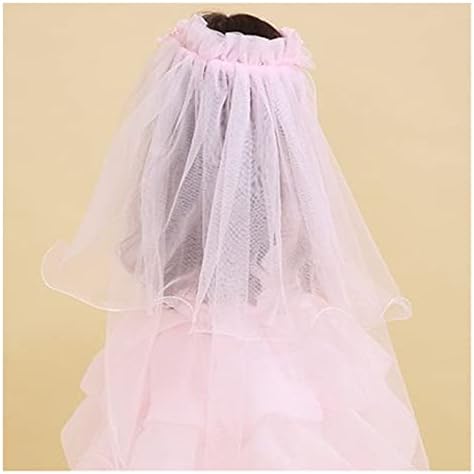 Qiaononai zd115 meninas pequenas banda de cabelo de princesa uma camada Tulle véus de noiva Flores Flores Garland Festa de casamento Wrinal