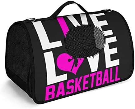 Live Love Basketball Carrier Filhote de Bolsa de Cartão de Cartão de Carga para viagens ao ar livre Compras de viagem