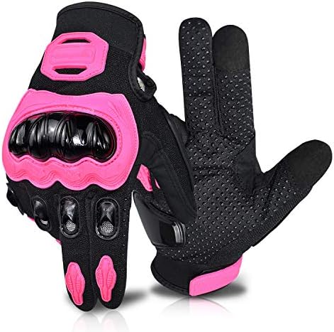 Luvas de motocicleta Elcyco para mulheres Tela Touch Summer Summer Motorbike Bike Luvas Full Fingle Round Racing, ciclismo,